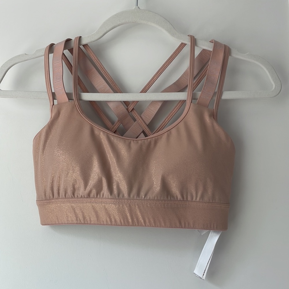 VICTORIA SECRET Sparkle Sports Bra - pink cream XS